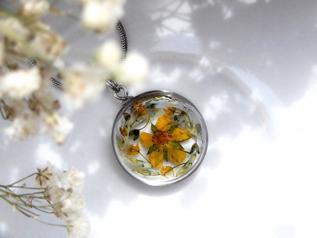 Nakit s vašim cvijećem - Ogrlica čelik (2,5 cm)