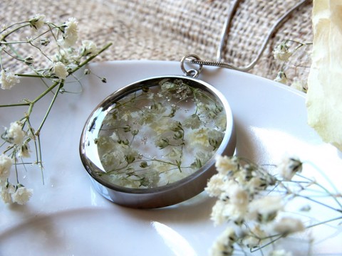 Nakit s vašim cvijećem - Ogrlica čelik (4 cm)