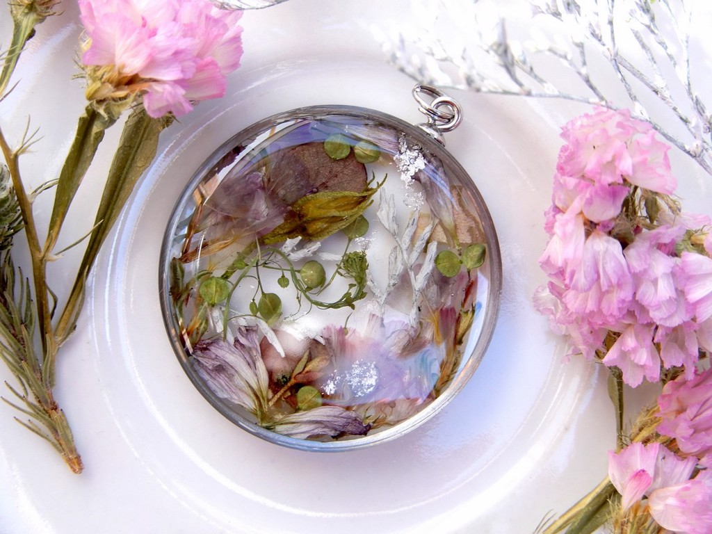 Nakit s vašim cvijećem - Ogrlica čelik (4 cm)