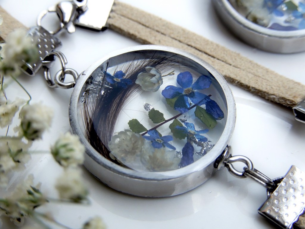 Nakit s pramenom kose vaše bebe - Narukvica čelik