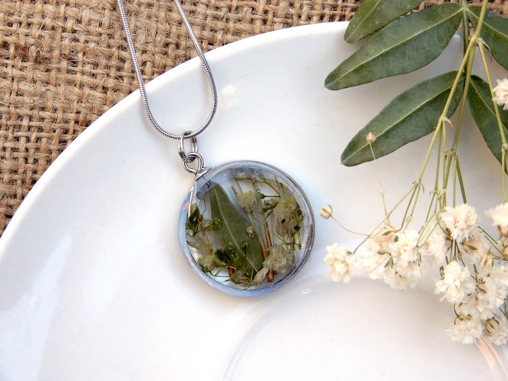 Nakit s vašim cvijećem - Ogrlica čelik (2,5 cm)