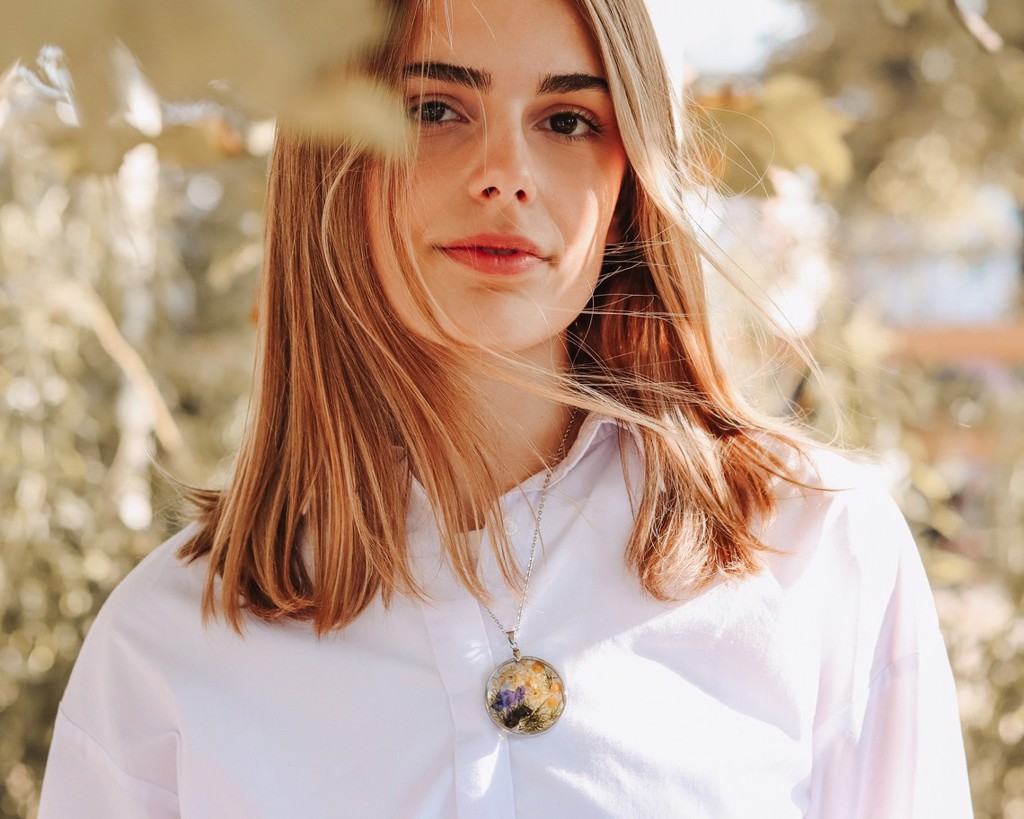 Nakit s vašim cvijećem - Ogrlica čelik (4 cm)