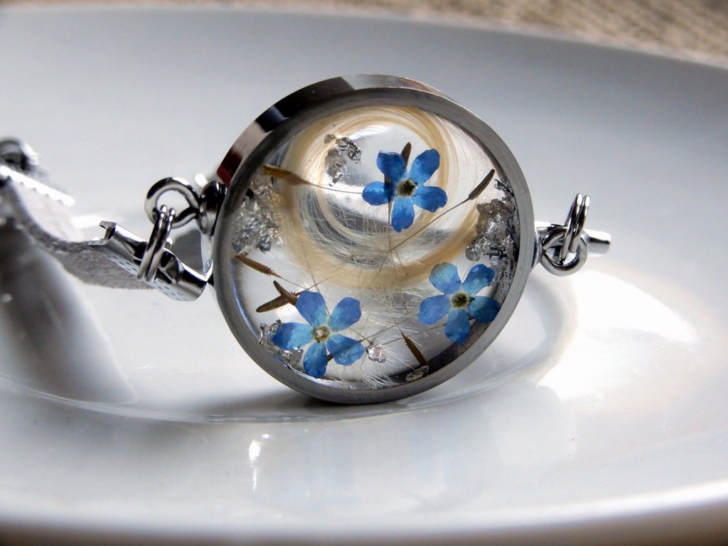 Nakit s pramenom kose vaše bebe - Narukvica čelik